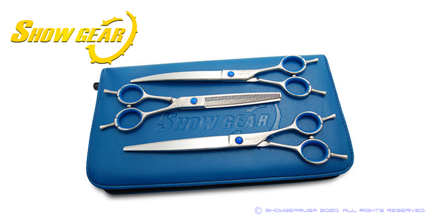 Show Gear Supreme Righty 7.0 Pet Grooming Shears - Choose Straight, Curved, or Set