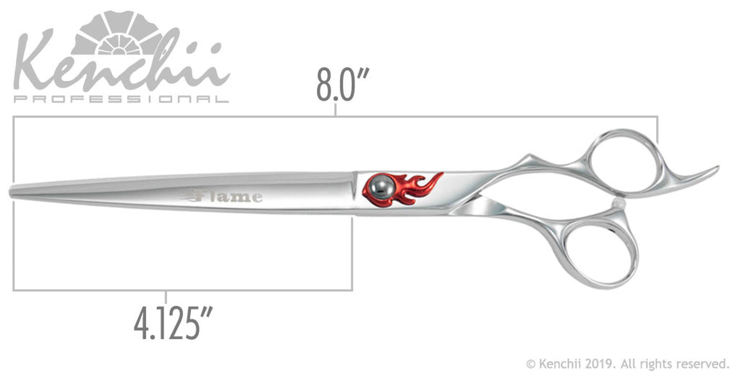 Kenchii Grooming - Flame 8.0 Shear Set-Straight, Curved, Thinner, Case