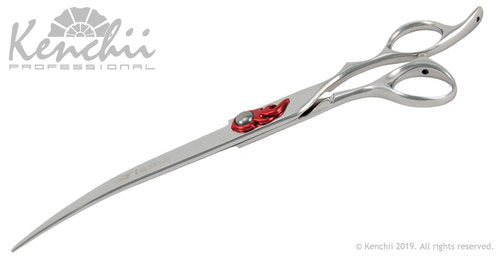 Kenchii Grooming - Flame Offset Handle 8.0 Shears / Scissors Choose Straight or Curved