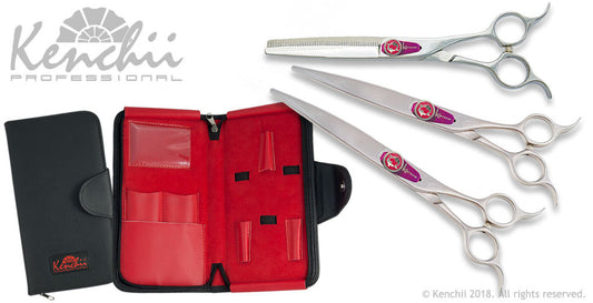 Kenchii Grooming - Flipper 7.0 Shear Set-Straight, Curved, Thinner, Case