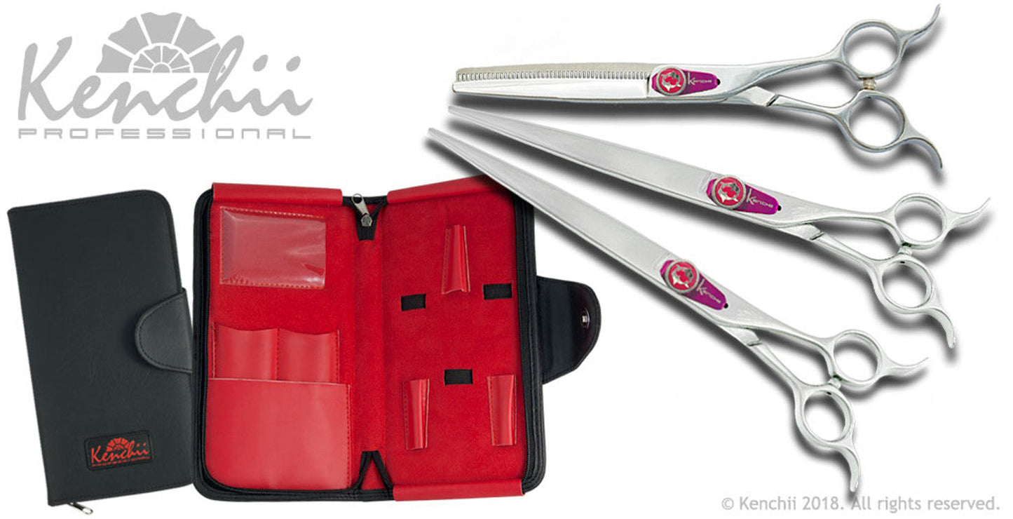 Kenchii Grooming - Flipper 8.0 Shear Set-Straight, Curved, Thinner, Case