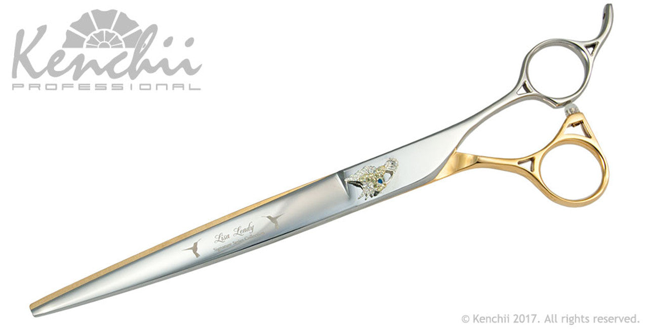 Kenchii Grooming - Lisa Leady Offset Handle 8.0 Shears / Scissors Choose Straight or Curved