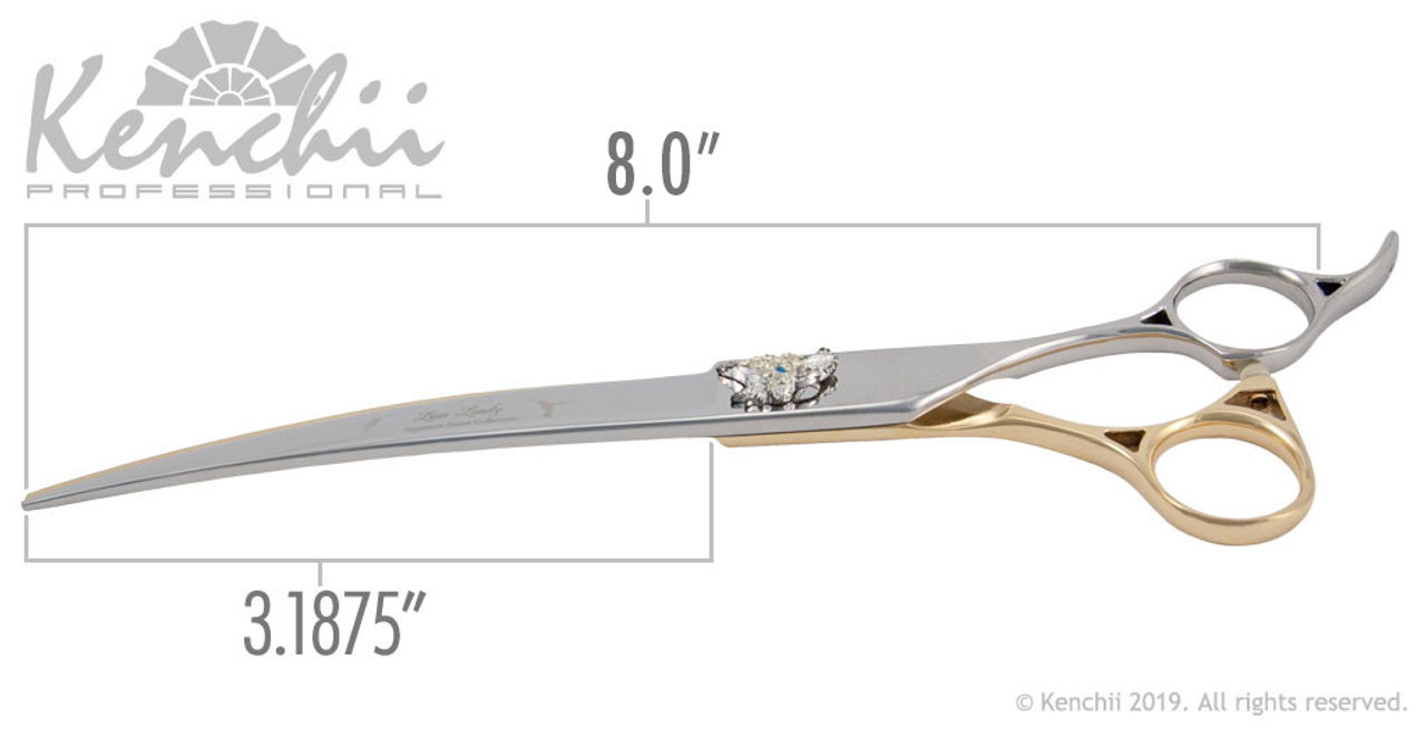 Kenchii Grooming - Lisa Leady Offset Handle 8.0 Shears / Scissors Choose Straight or Curved