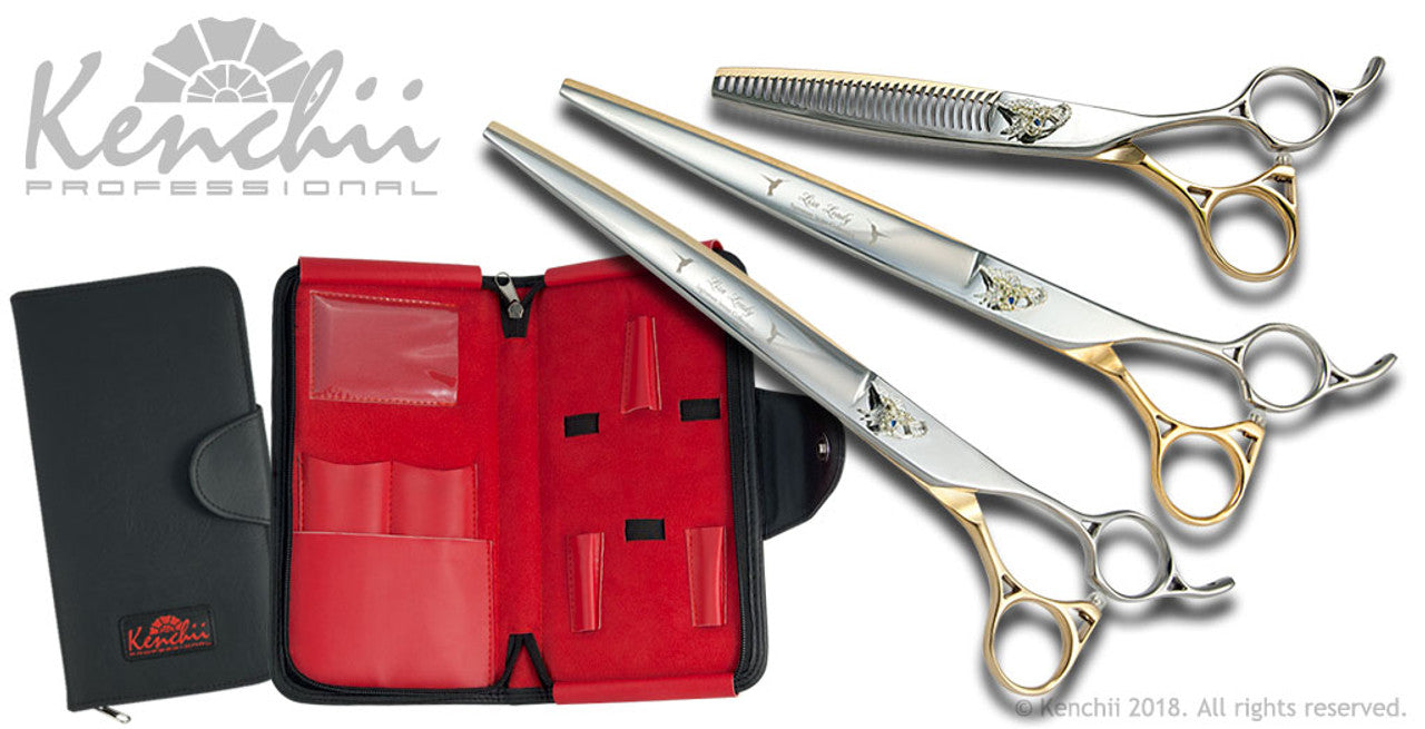 Kenchii Grooming - Lisa Leady 8.0 Shear Set-Straight, Curved, Thinner, Case