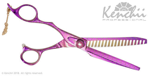 Kenchii Grooming - Lefty Pink Poodle Texture Shears - Choose 18 or 44 Teeth