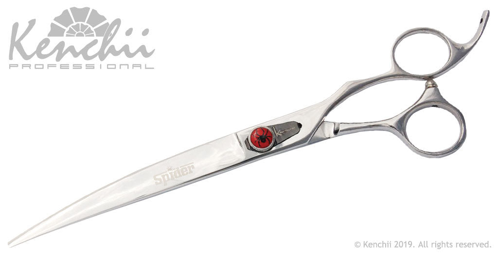 Kenchii Grooming - Spider Offset Handle 8.0 Shears / Scissors Choose Straight or Curved
