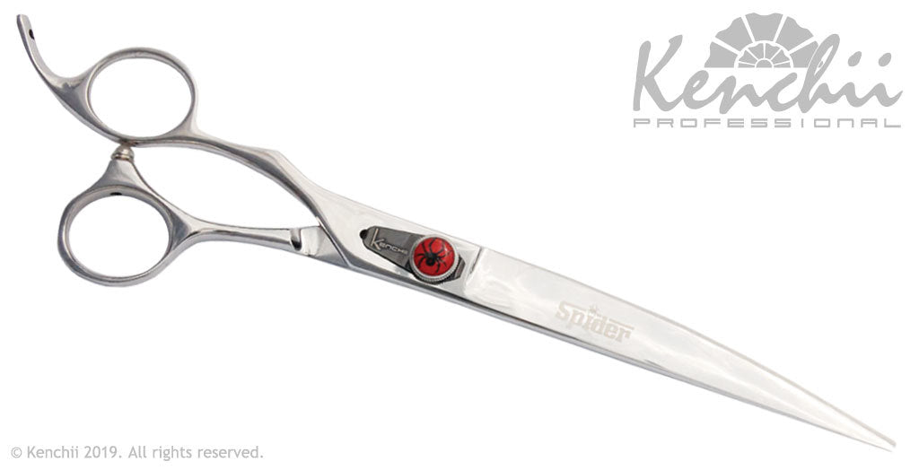 Kenchii Grooming - Lefty Spider Offset Handle 8.0 Shears / Scissors Choose Straight or Curved