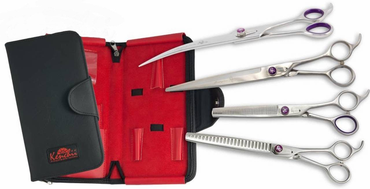 Kenchii Grooming - Scorpion Shear Sets - 3 or 4 Piece Sets - Choose Your Size (7.0, 8.0, or 9.0)